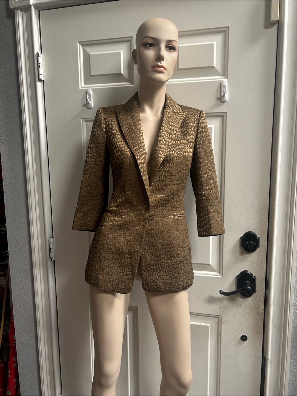 Ted Baker London Snakeskin Woven Effect Women's Blazer Jacket Sz 2-4
